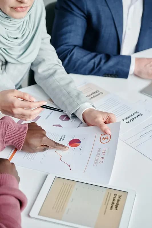 Business team collaborating on a strategy